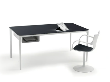 SLIM OFFICE - Rectangular glass writing desk by Sovet italia - view 3